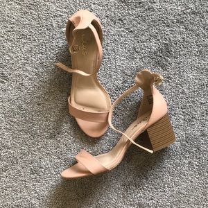 Lulu’s Ankle Strap Stacked Heel